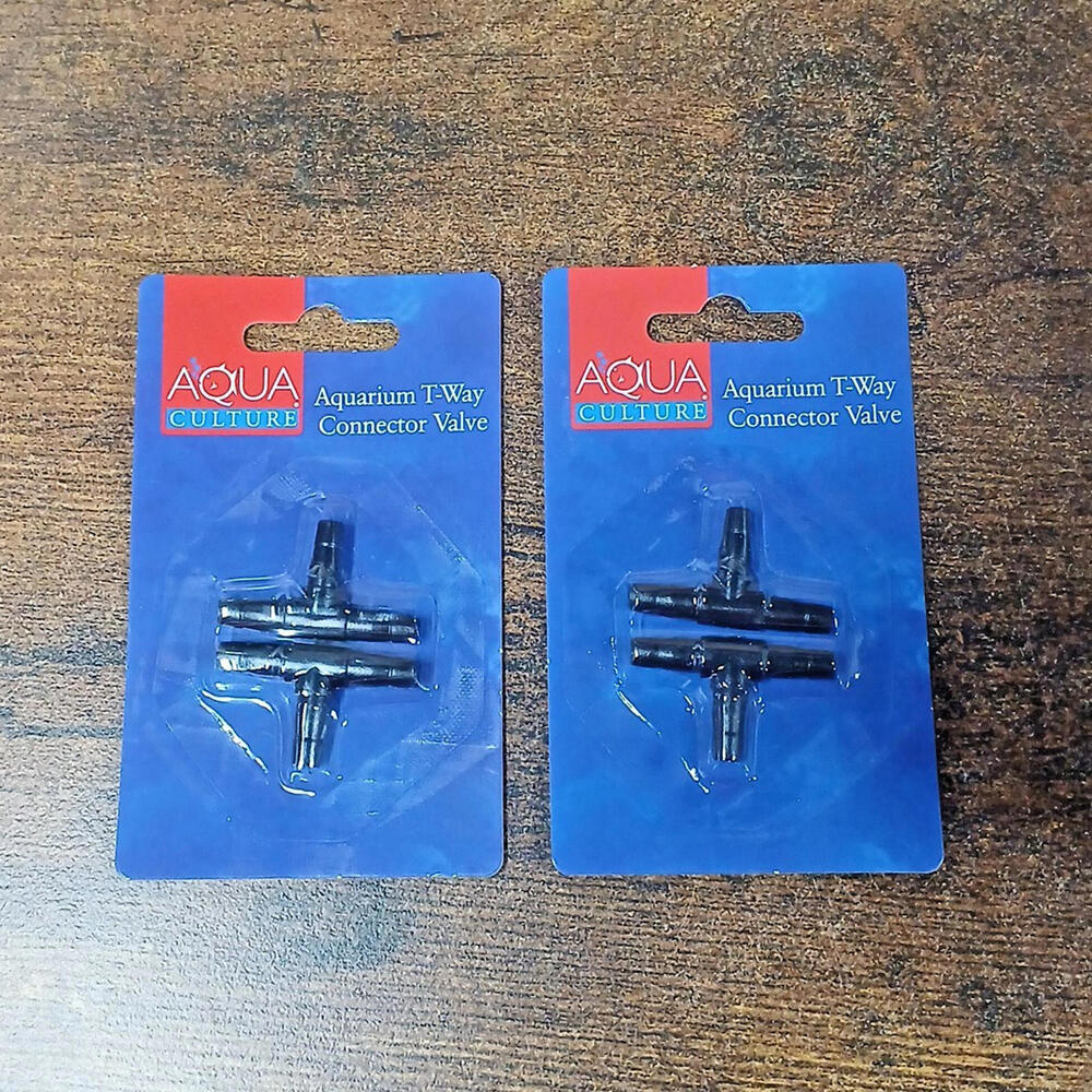 Lot of 2 NEW / SEALED Aqua Culture Aquarium T-Way Connector Valves - Picture 1 of 3
